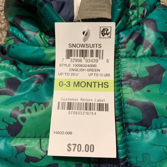 First Impressions Dinosaur Snowsuit baby 0-3months - Picture 6 of 6